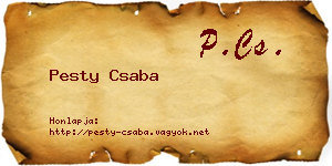 Pesty Csaba névjegykártya